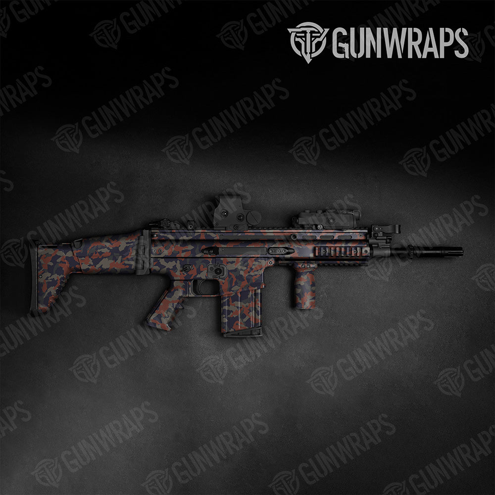 Tactical Erratic Blue Copper Camo Gun Skin Vinyl Wrap