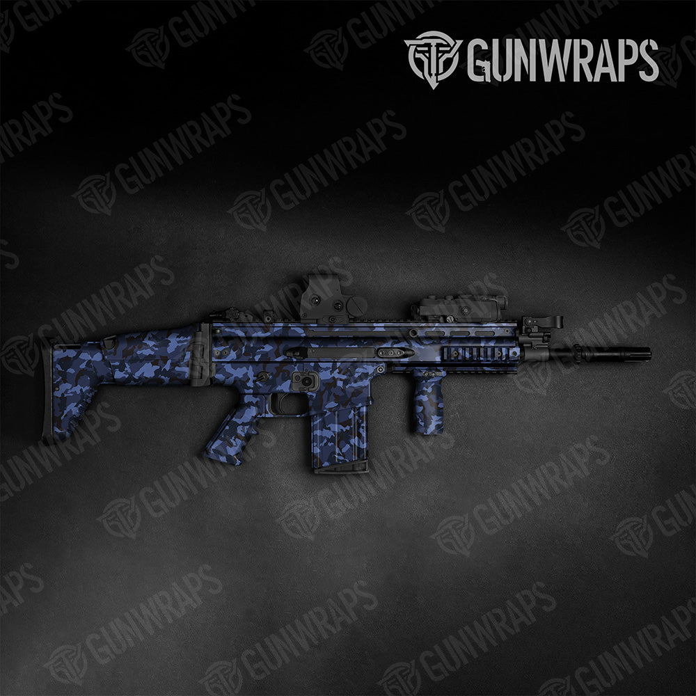 Tactical Erratic Blue Midnight Camo Gun Skin Vinyl Wrap