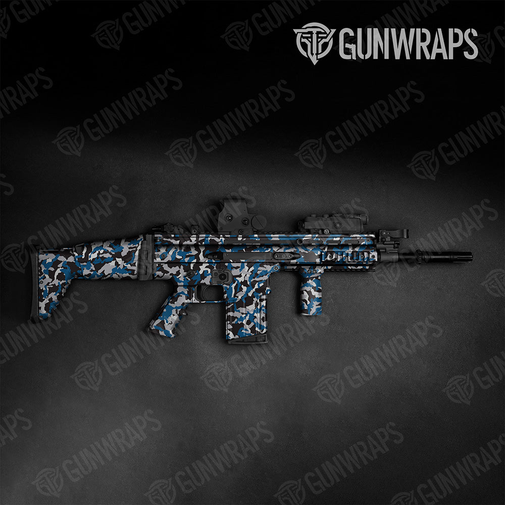 Tactical Erratic Blue Tiger Camo Gun Skin Vinyl Wrap