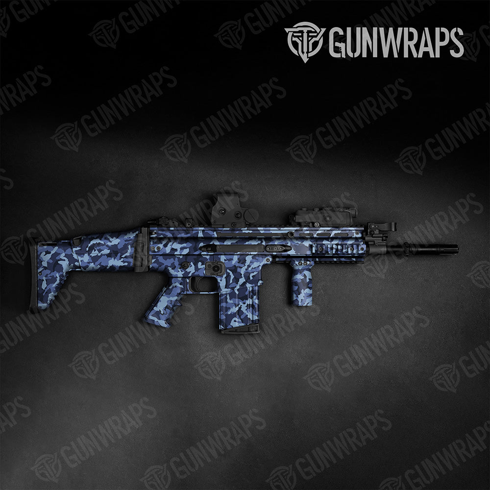 Tactical Erratic Blue Urban Night Camo Gun Skin Vinyl Wrap