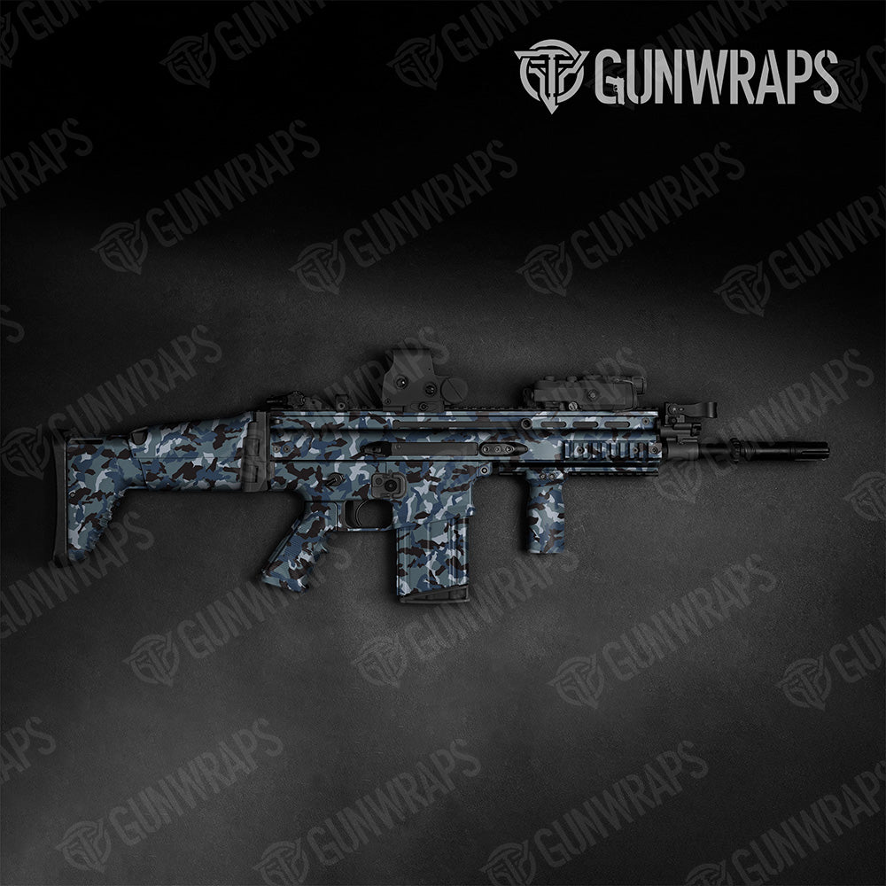 Tactical Erratic Navy Camo Gun Skin Vinyl Wrap