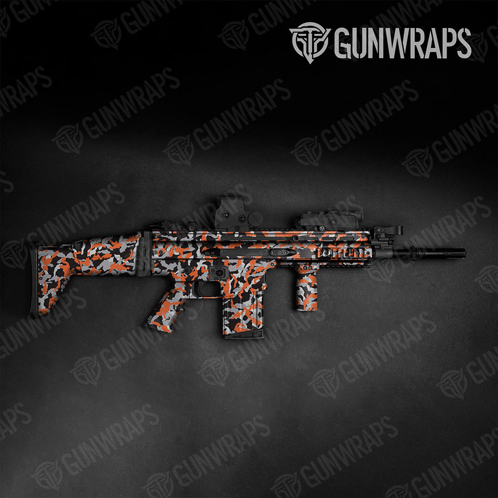 Tactical Erratic Orange Tiger Camo Gun Skin Vinyl Wrap