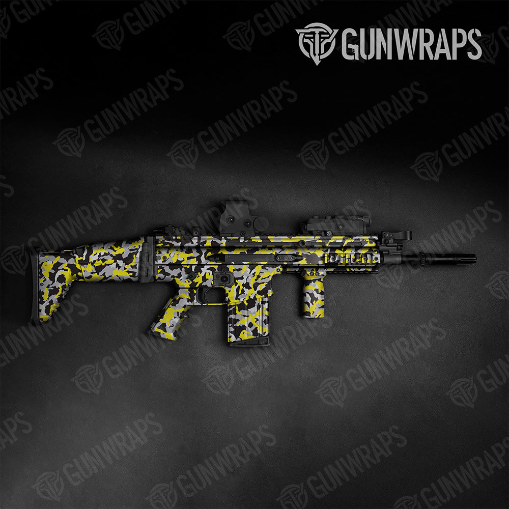 Tactical Erratic Yellow Tiger Camo Gun Skin Vinyl Wrap