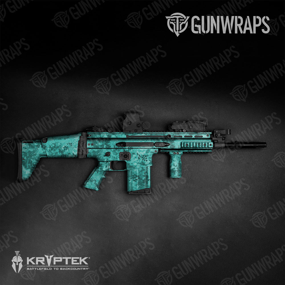 Tactical Kryptek Tiffany Blue Camo Gun Skin Vinyl Wrap