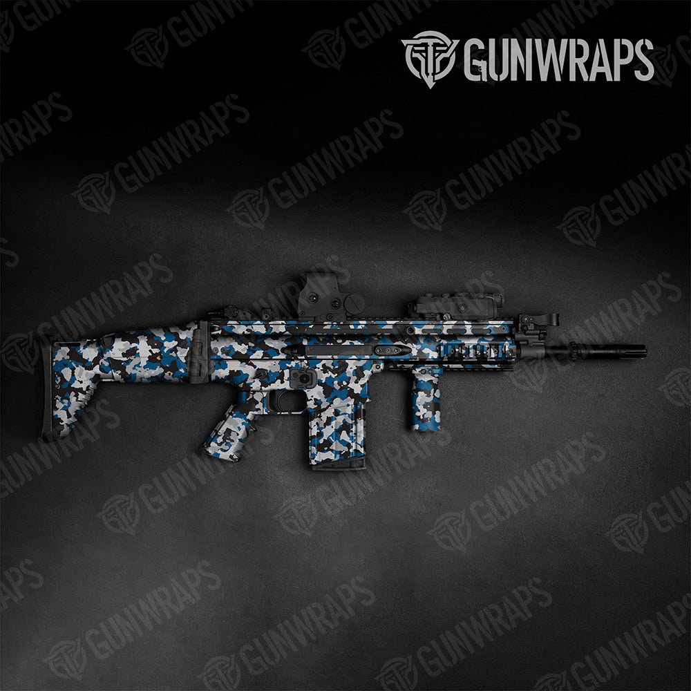 Tactical Cumulus Blue Tiger Camo Gun Skin Vinyl Wrap