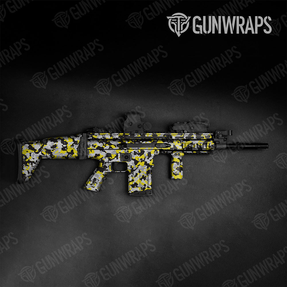 Tactical Cumulus Yellow Tiger Camo Gun Skin Vinyl Wrap