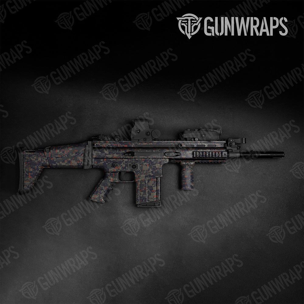 Tactical Digital Blue Copper Camo Gun Skin Vinyl Wrap