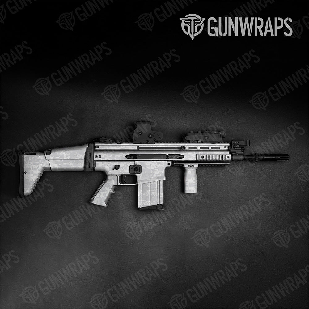 Tactical Digital Elite White Camo Gun Skin Vinyl Wrap