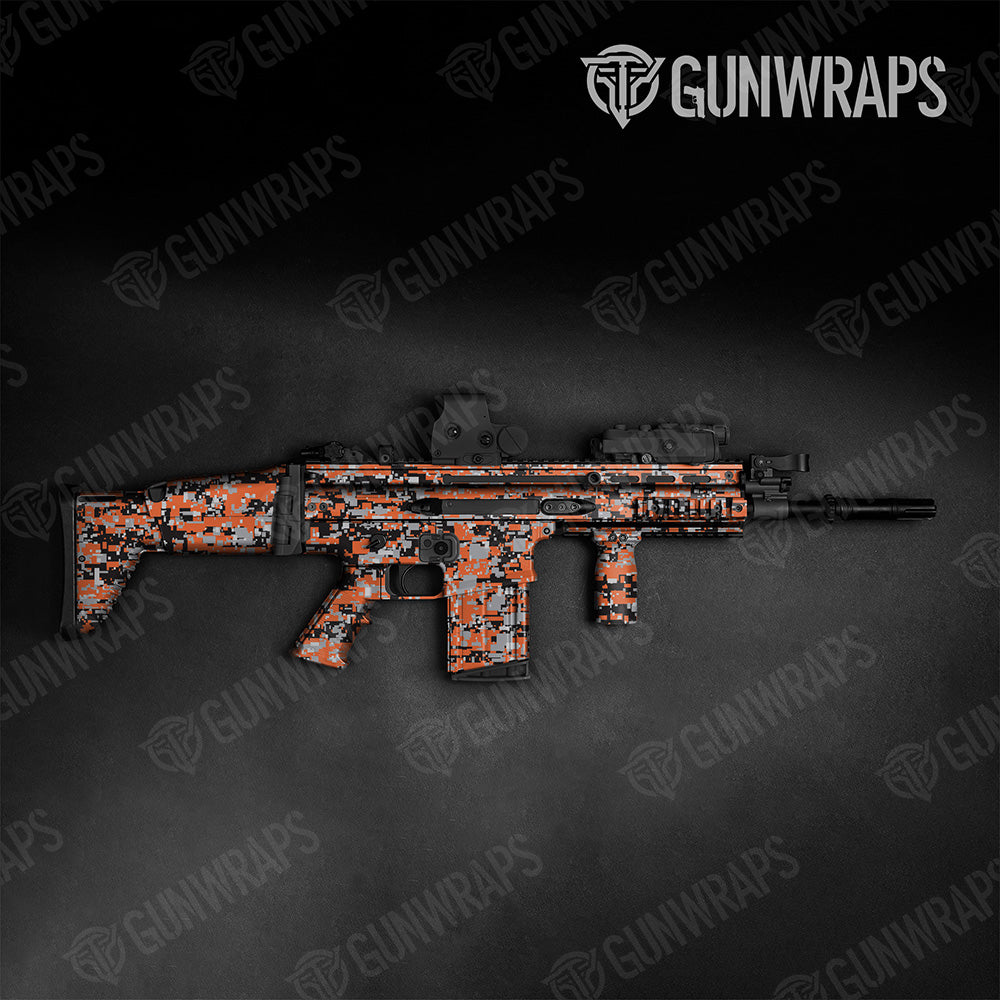 Tactical Digital Orange Tiger Camo Gun Skin Vinyl Wrap