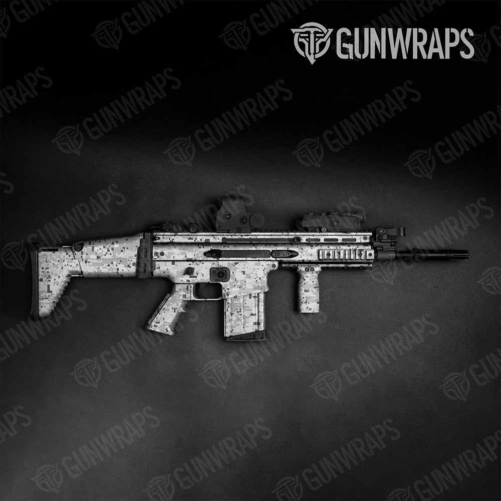 Tactical Digital Snow Camo Gun Skin Vinyl Wrap