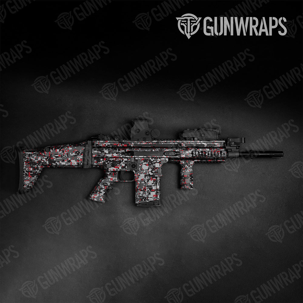 Tactical Digital Urban Red Camo Gun Skin Vinyl Wrap