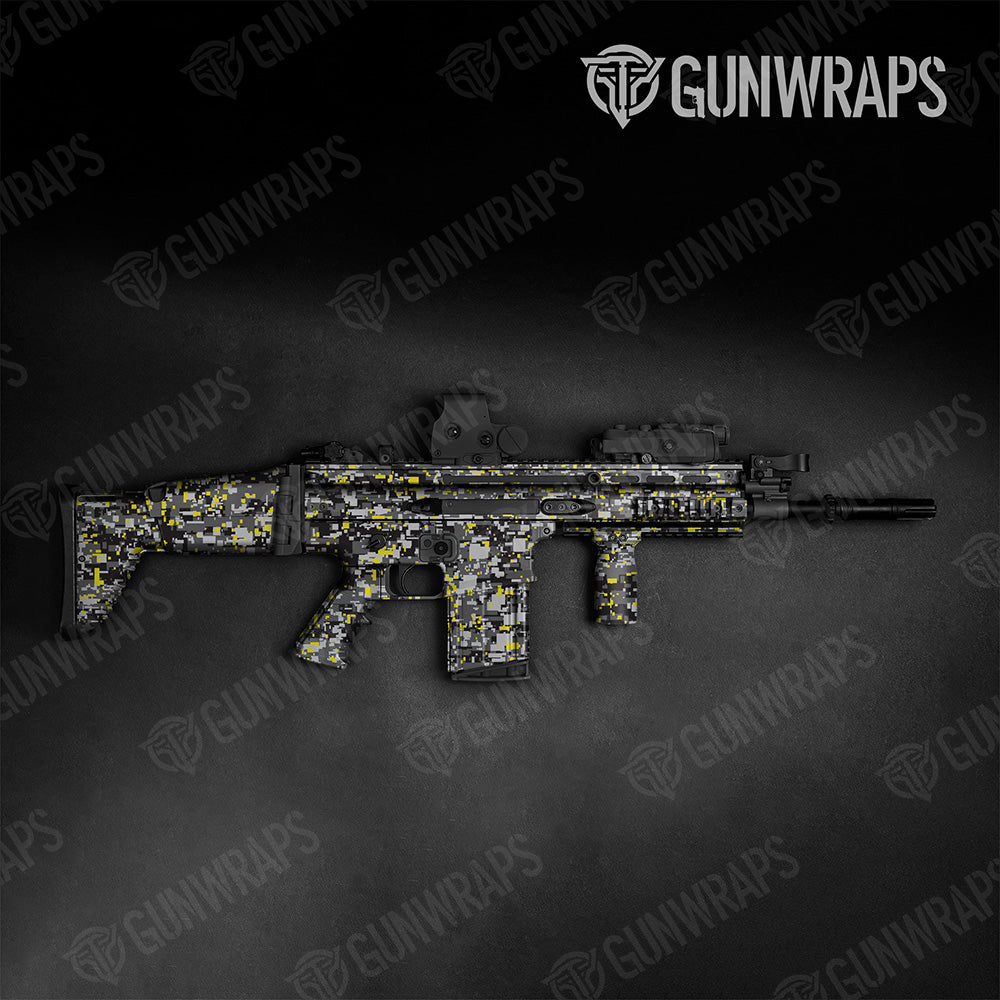 Tactical Digital Urban Yellow Camo Gun Skin Vinyl Wrap