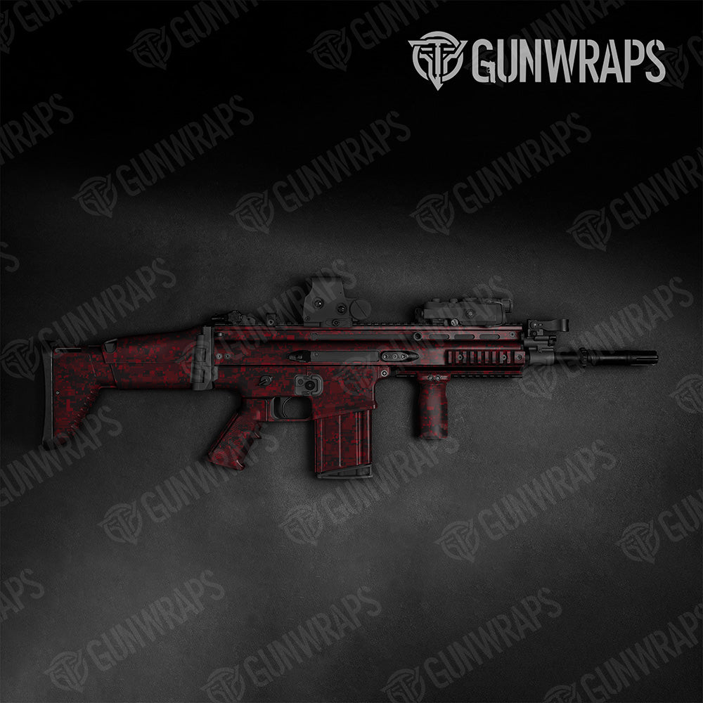 Tactical Digital Vampire Red Camo Gun Skin Vinyl Wrap