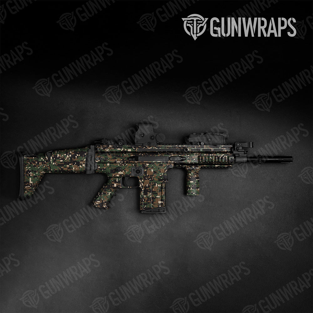 Tactical Digital Woodland Camo Gun Skin Vinyl Wrap