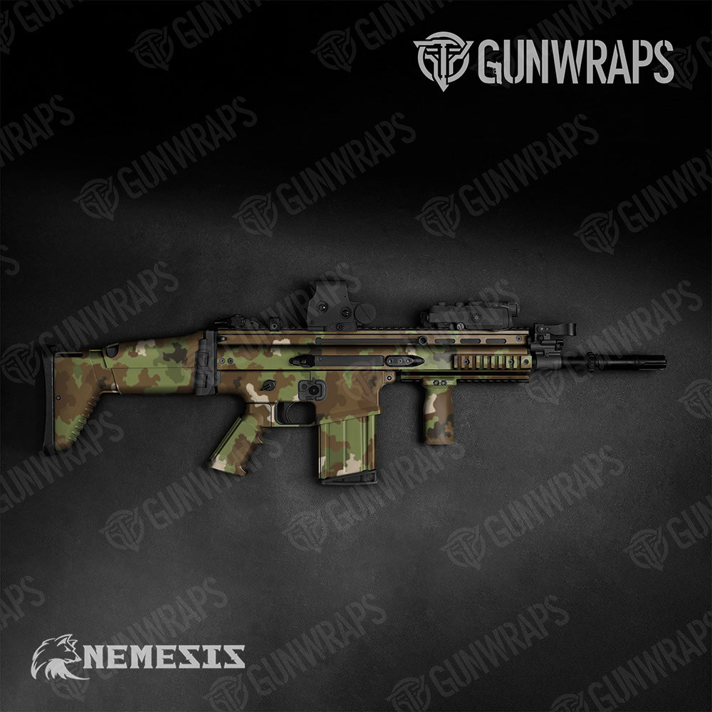 Tactical Nemesis Woodlands Wolf Camo Gun Skin Vinyl Wrap