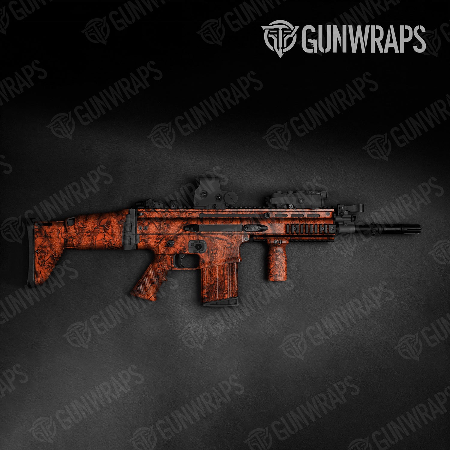 Tactical Nature Orange Forest Camo Gun Skin Vinyl Wrap