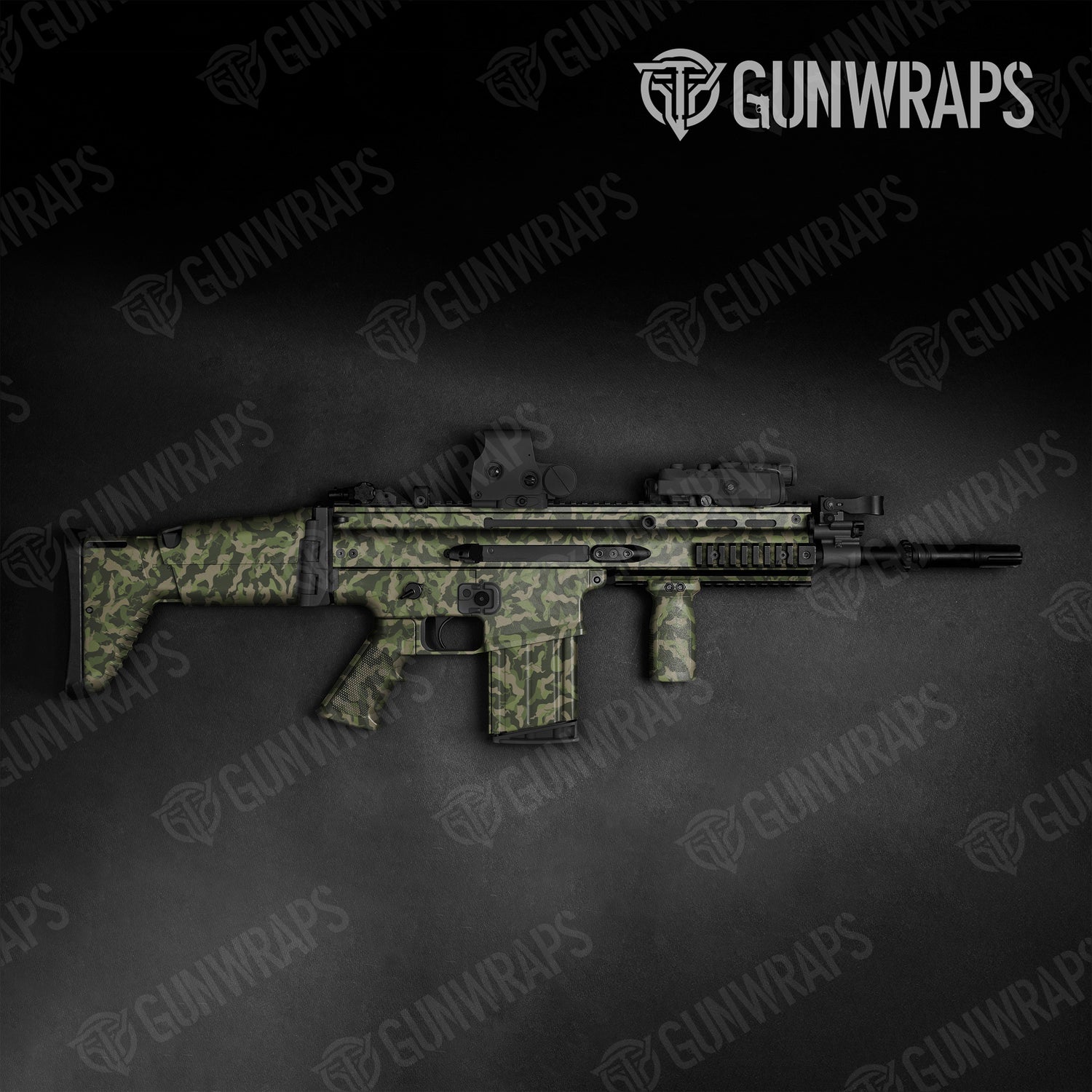 Tactical Ragged Army Green Camo Gun Skin Vinyl Wrap