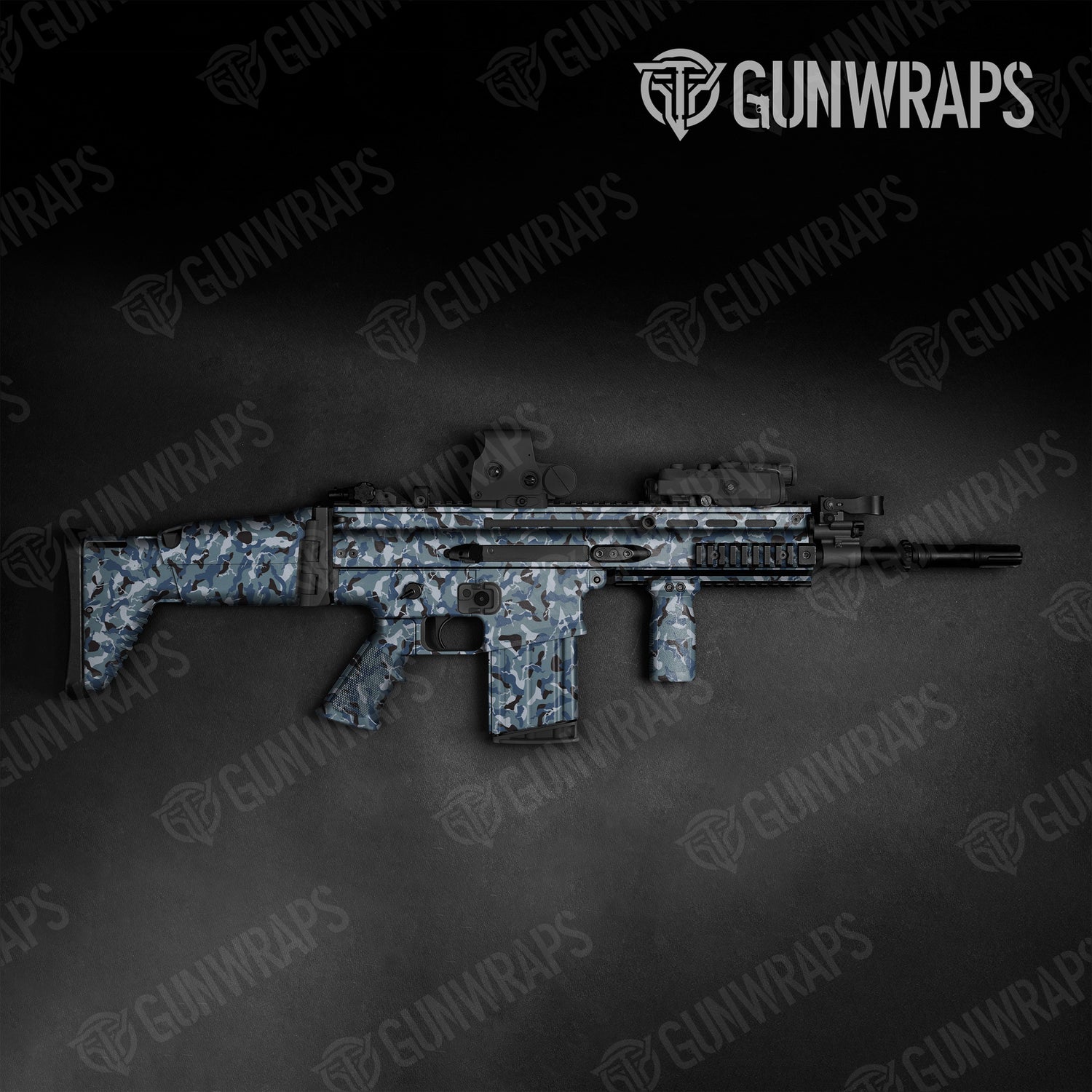 Tactical Ragged Navy Camo Gun Skin Vinyl Wrap