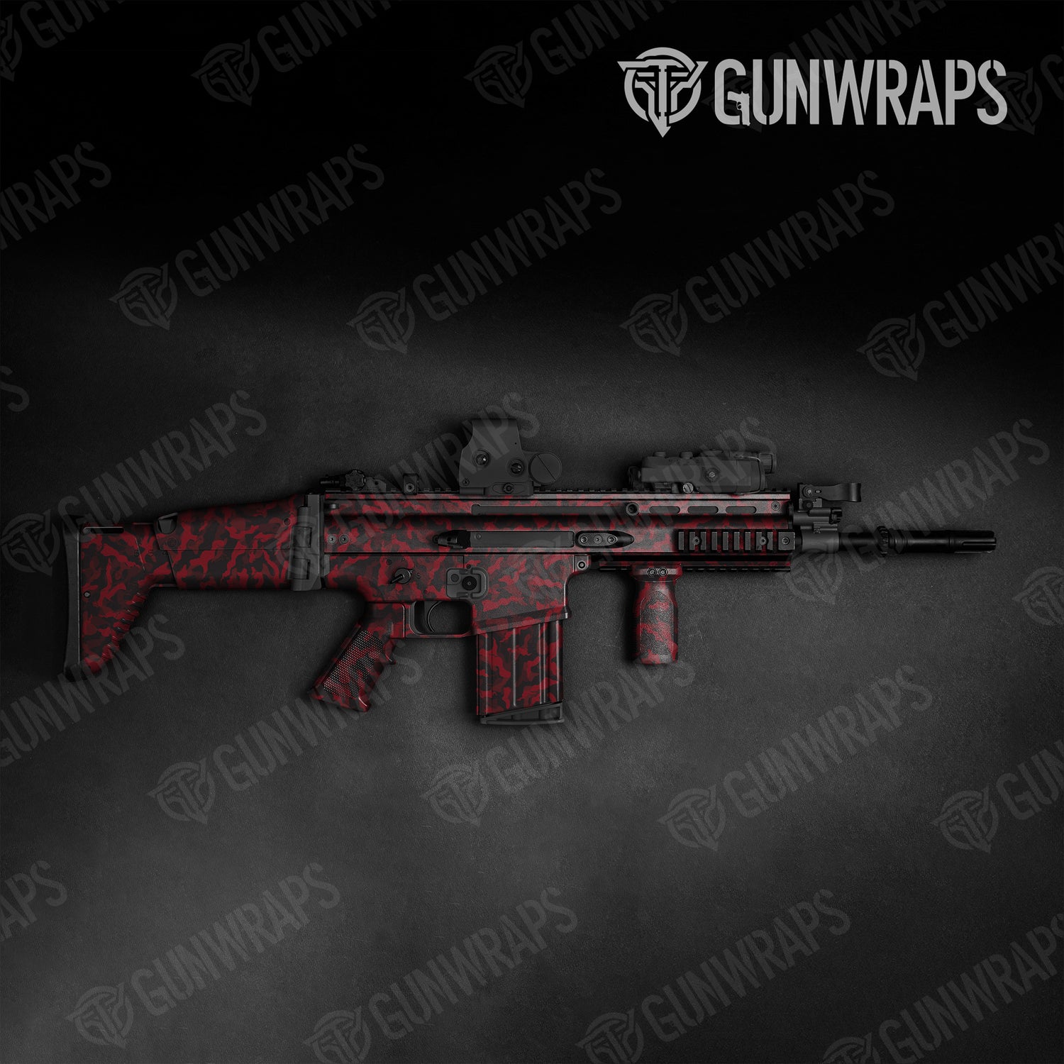 Tactical Ragged Vampire Red Camo Gun Skin Vinyl Wrap