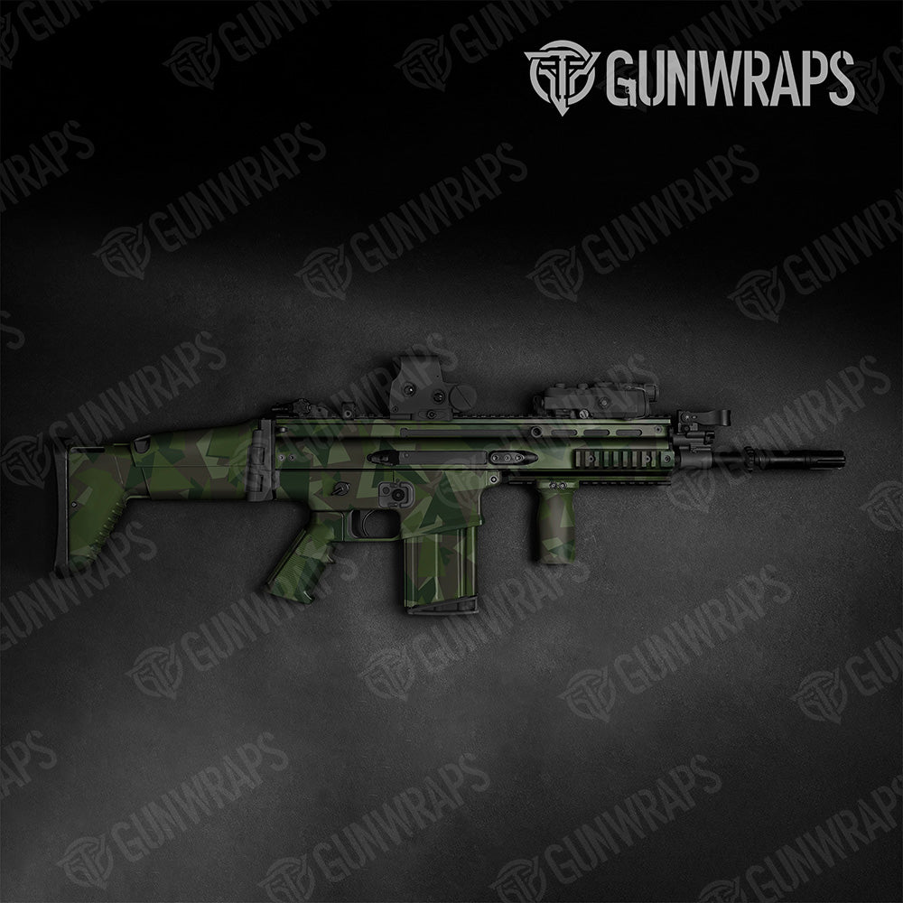 Tactical Shattered Army Dark Green Camo Gun Skin Vinyl Wrap