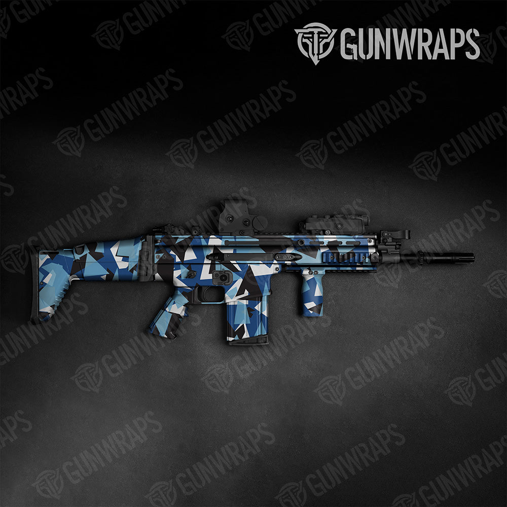 Tactical Shattered Baby Blue Camo Gun Skin Vinyl Wrap