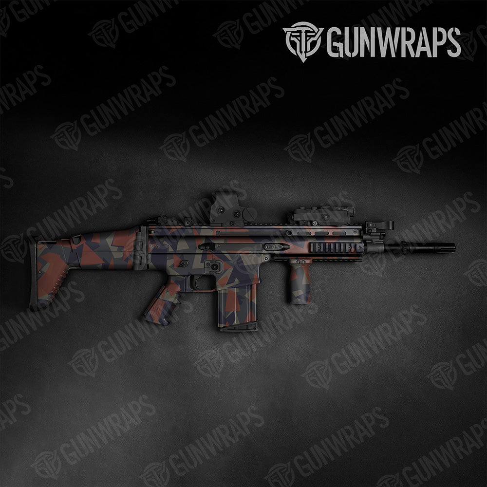 Tactical Shattered Blue Copper Camo Gun Skin Vinyl Wrap