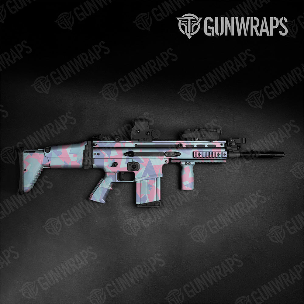 Tactical Shattered Cotton Candy Camo Gun Skin Vinyl Wrap