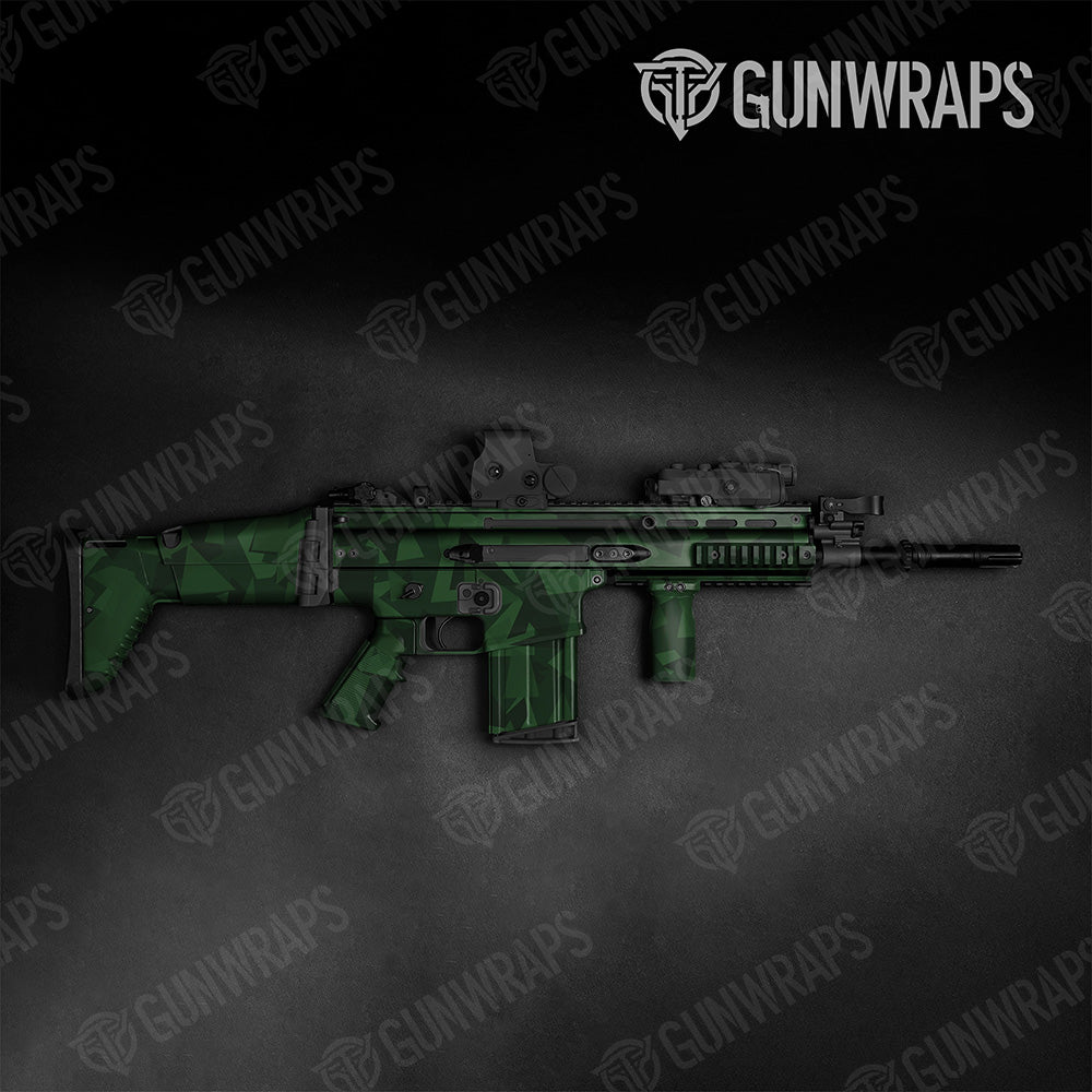 Tactical Shattered Elite Green Camo Gun Skin Vinyl Wrap