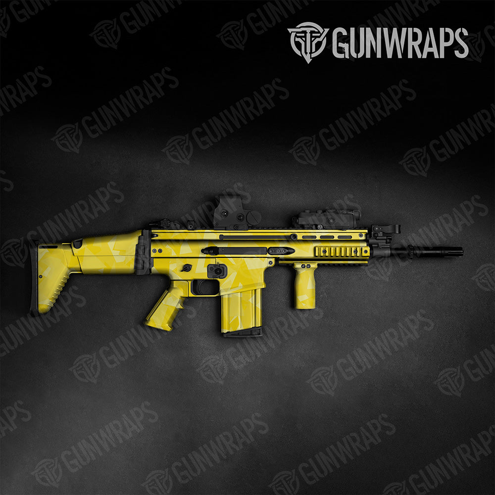 Tactical Shattered Elite Yellow Camo Gun Skin Vinyl Wrap