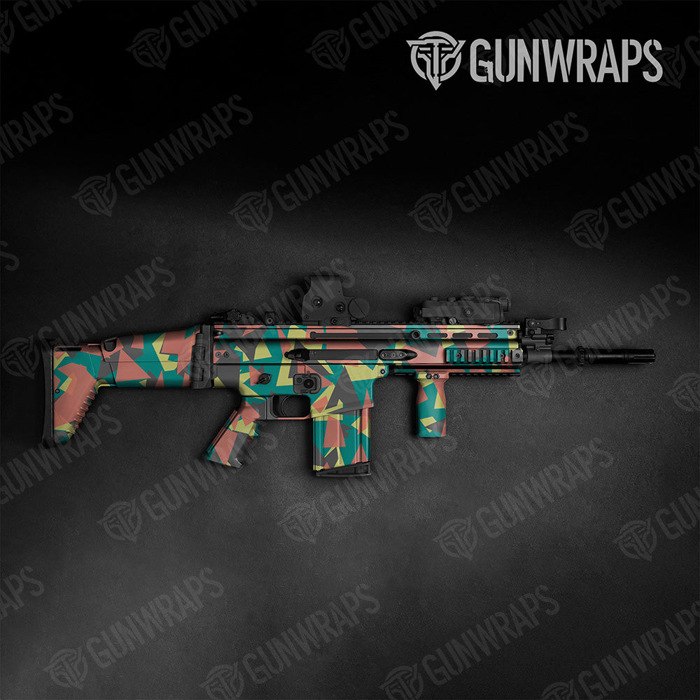 Tactical Shattered Fiesta Camo Gun Skin Vinyl Wrap