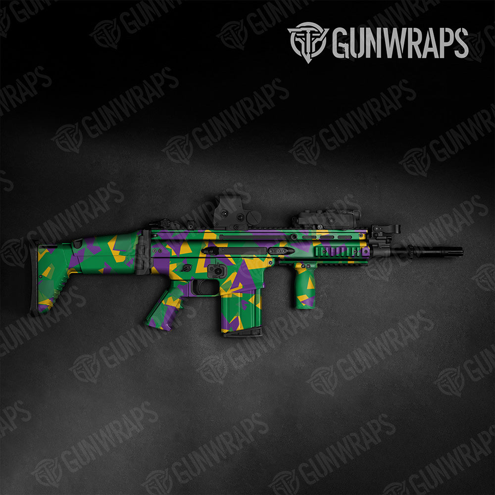 Tactical Shattered Mardi Gras Camo Gun Skin Vinyl Wrap