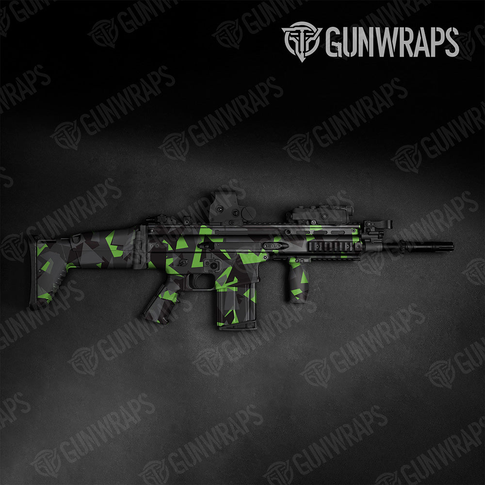 Tactical Shattered Metro Green Camo Gun Skin Vinyl Wrap