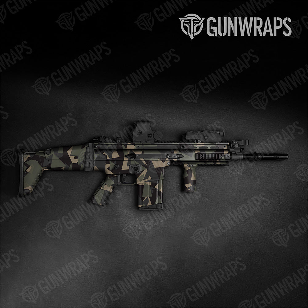 Tactical Shattered Militant Charcoal Camo Gun Skin Vinyl Wrap