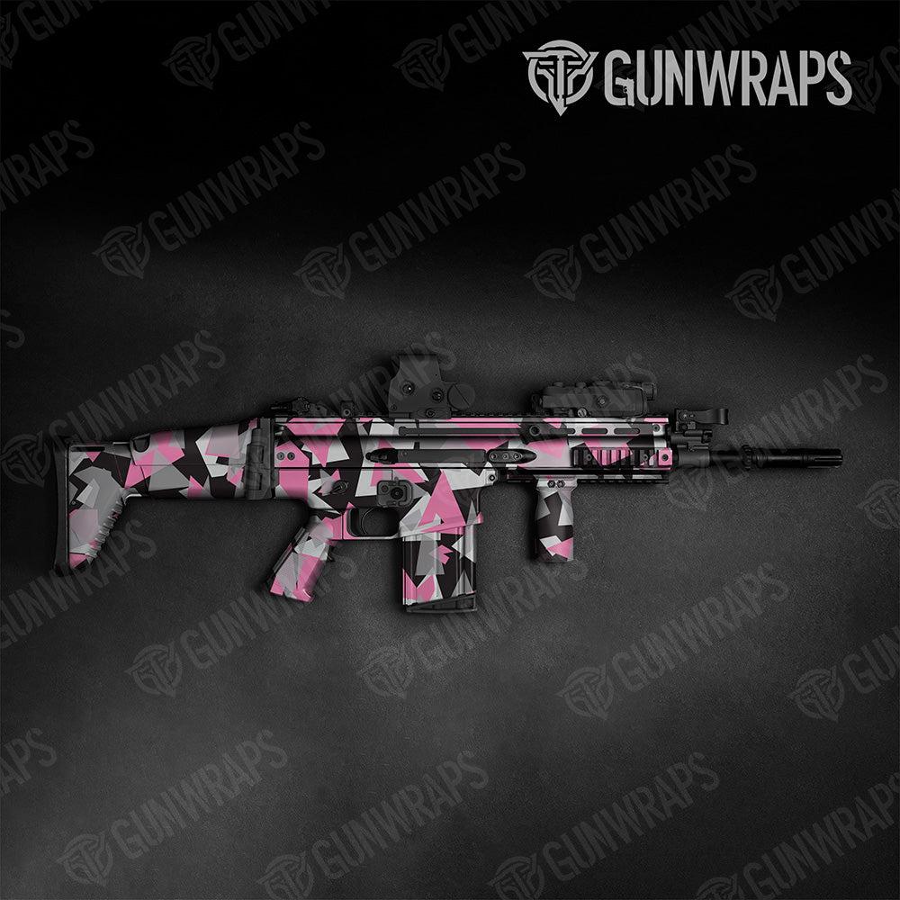 Tactical Shattered Pink Tiger Camo Gun Skin Vinyl Wrap