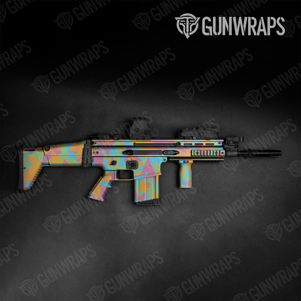 Tactical Shattered Sherbert Camo Gun Skin Vinyl Wrap