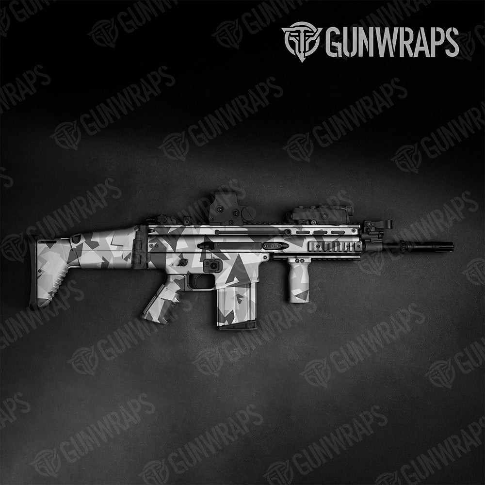 Tactical Shattered Snow Camo Gun Skin Vinyl Wrap