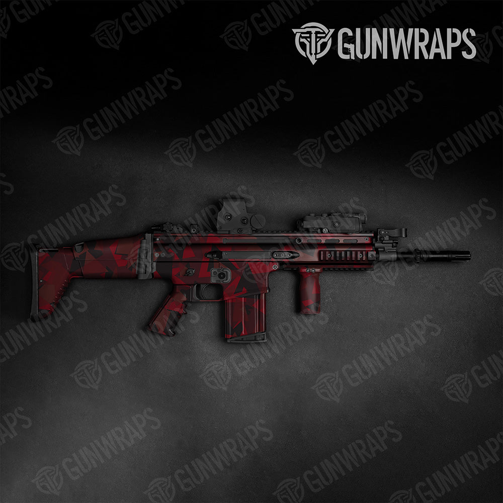 Tactical Shattered Vampire Red Camo Gun Skin Vinyl Wrap