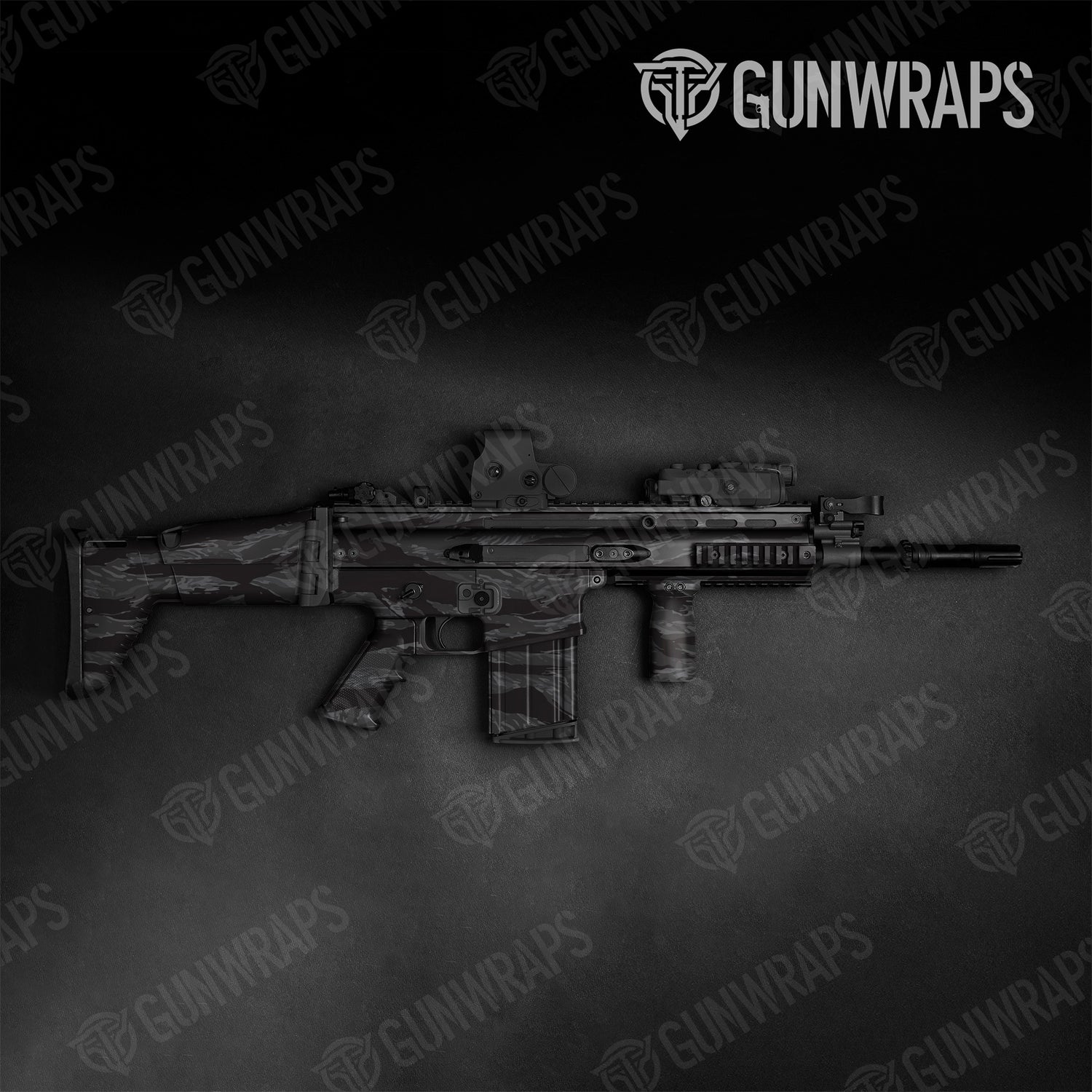 Tactical Vietnam Tiger Stripe Elite Black Camo Gun Skin Vinyl Wrap