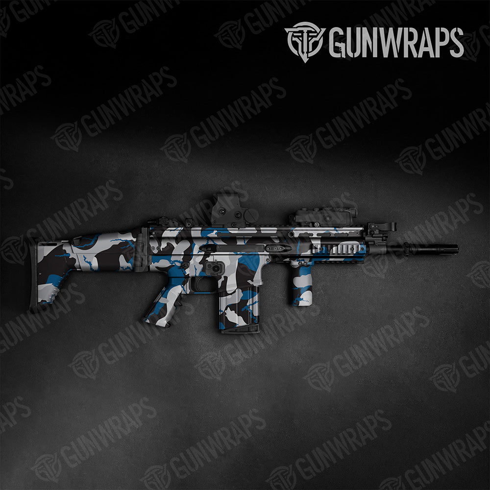 Tactical Ragged XL Blue Tiger Camo Gun Skin Vinyl Wrap