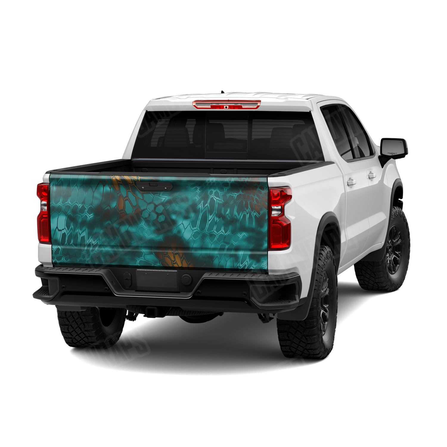 Kryptek Turquoise Camo Tailgate Vinyl Wrap