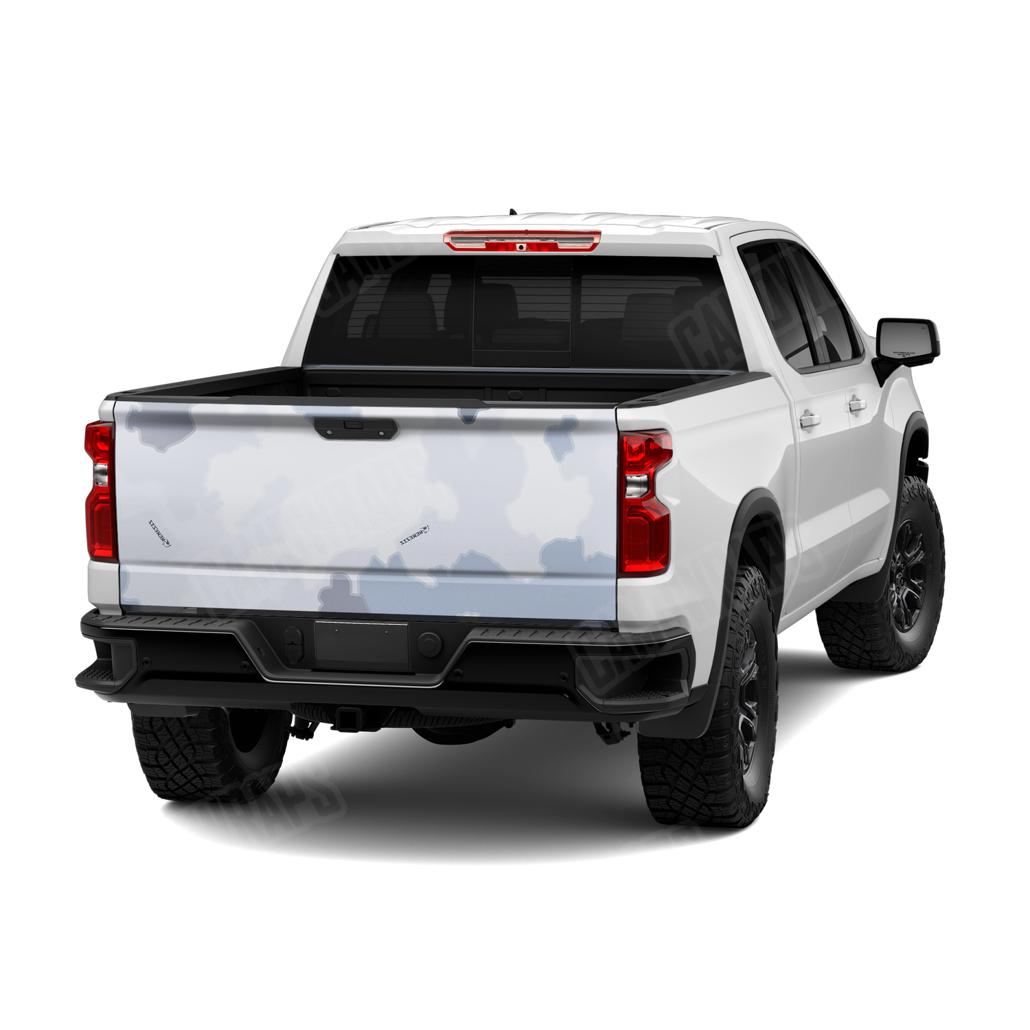 Large Nemesis Snow Tundra Camo Tailgate Vinyl Wrap