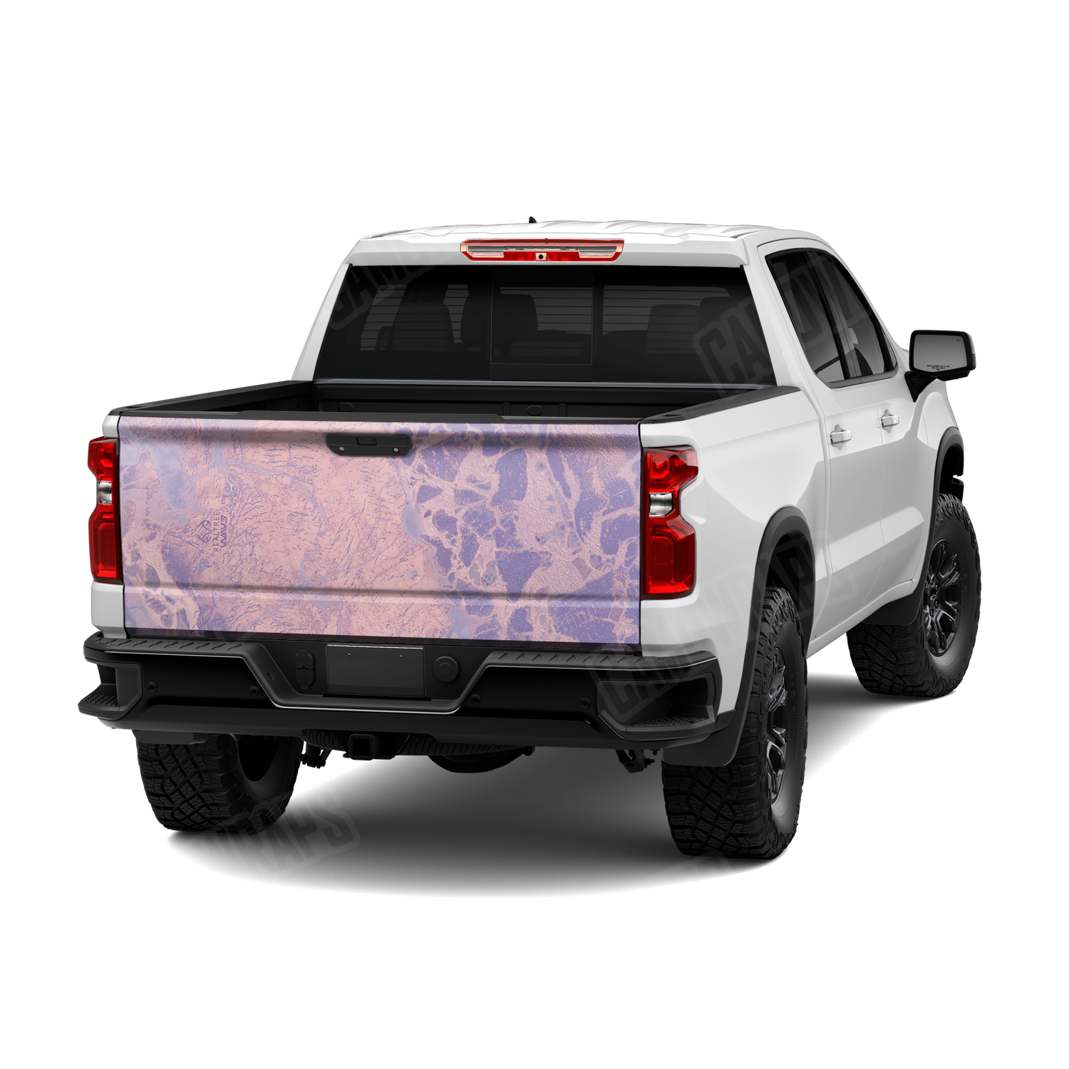 Realtree WAV3 Purple Rose Camo Tailgate Vinyl Wrap