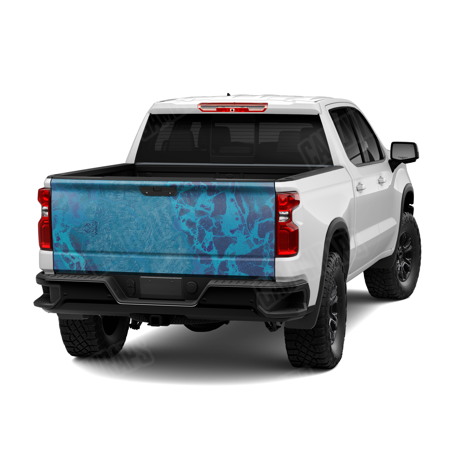 Realtree WAV3 Standard Blue Camo Tailgate Vinyl Wrap