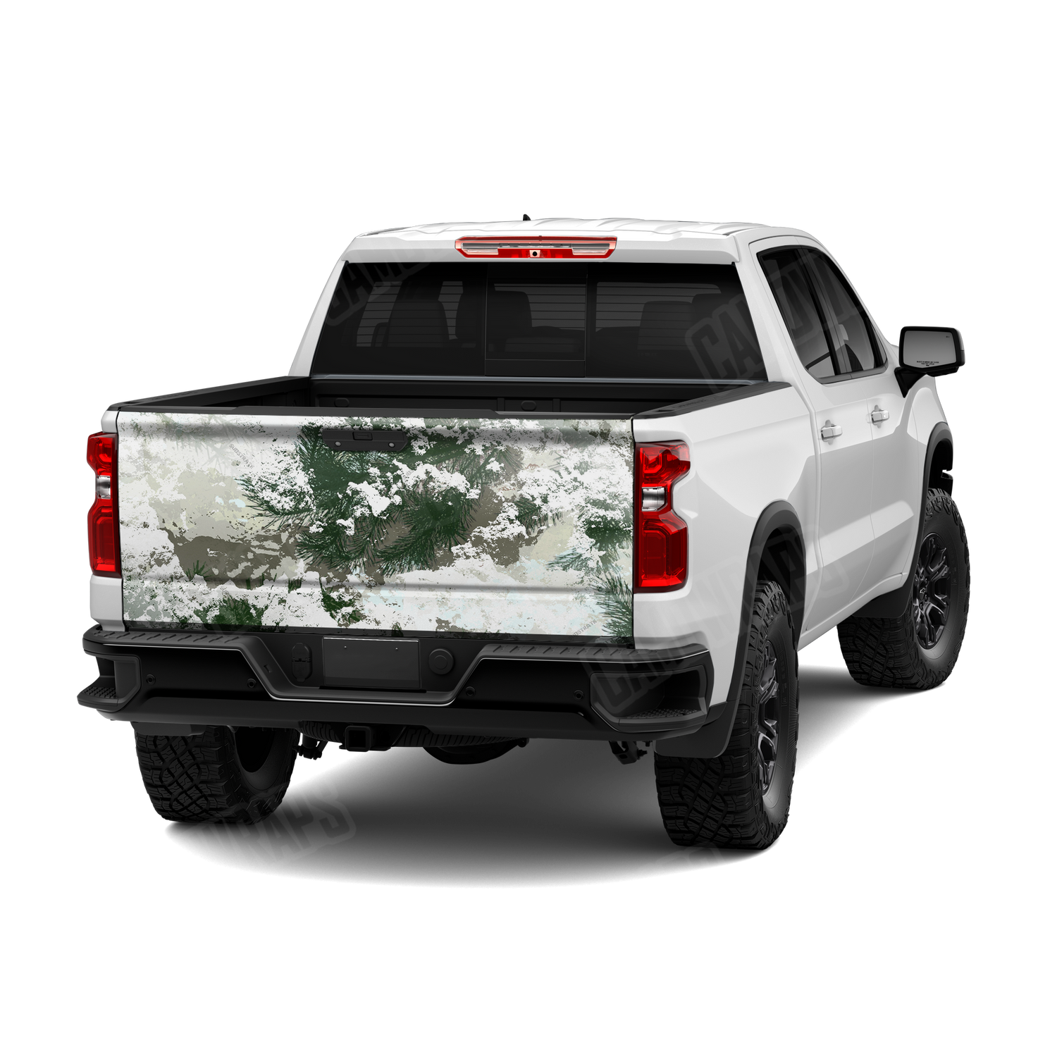 Substrate Snow Spruce Camo Tailgate Vinyl Wrap