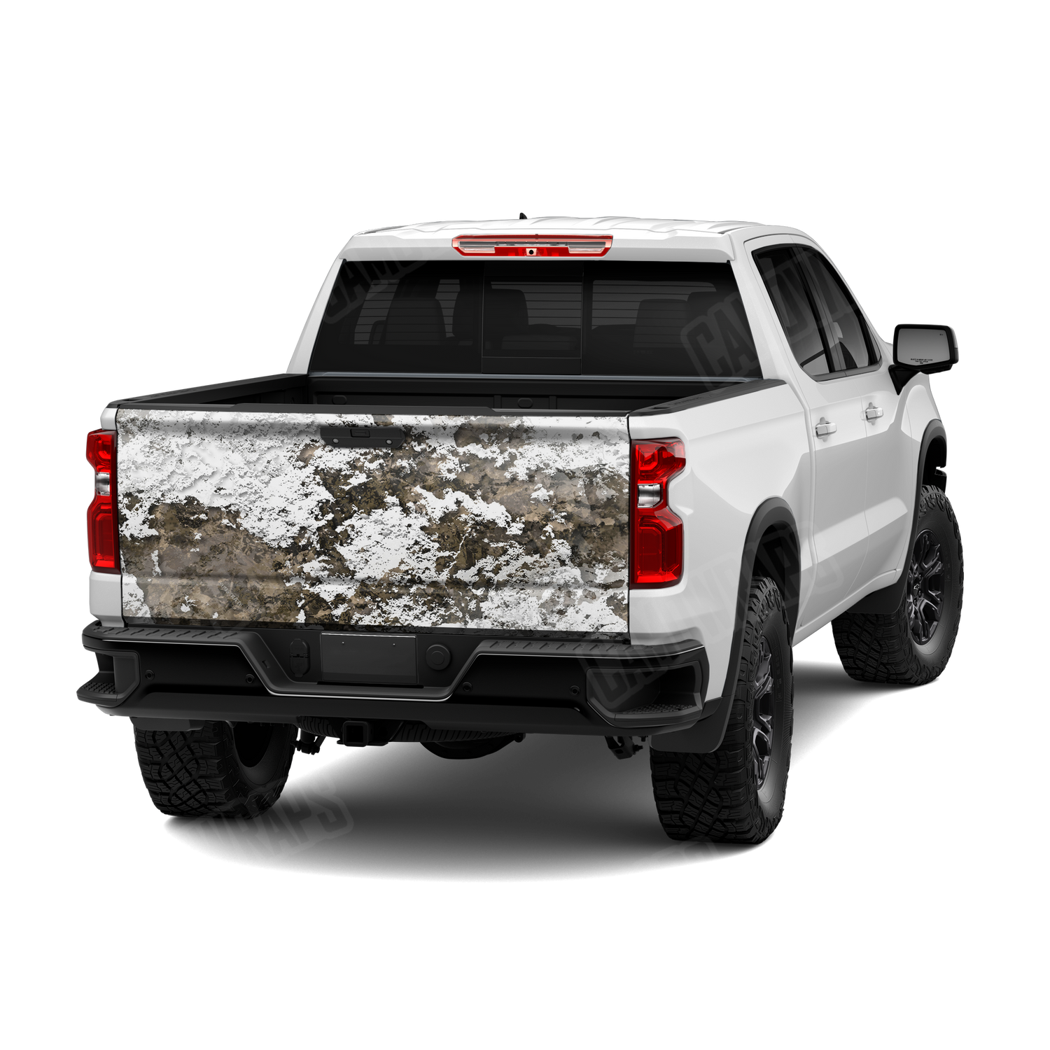 Substrate Snowfall Camo Tailgate Vinyl Wrap