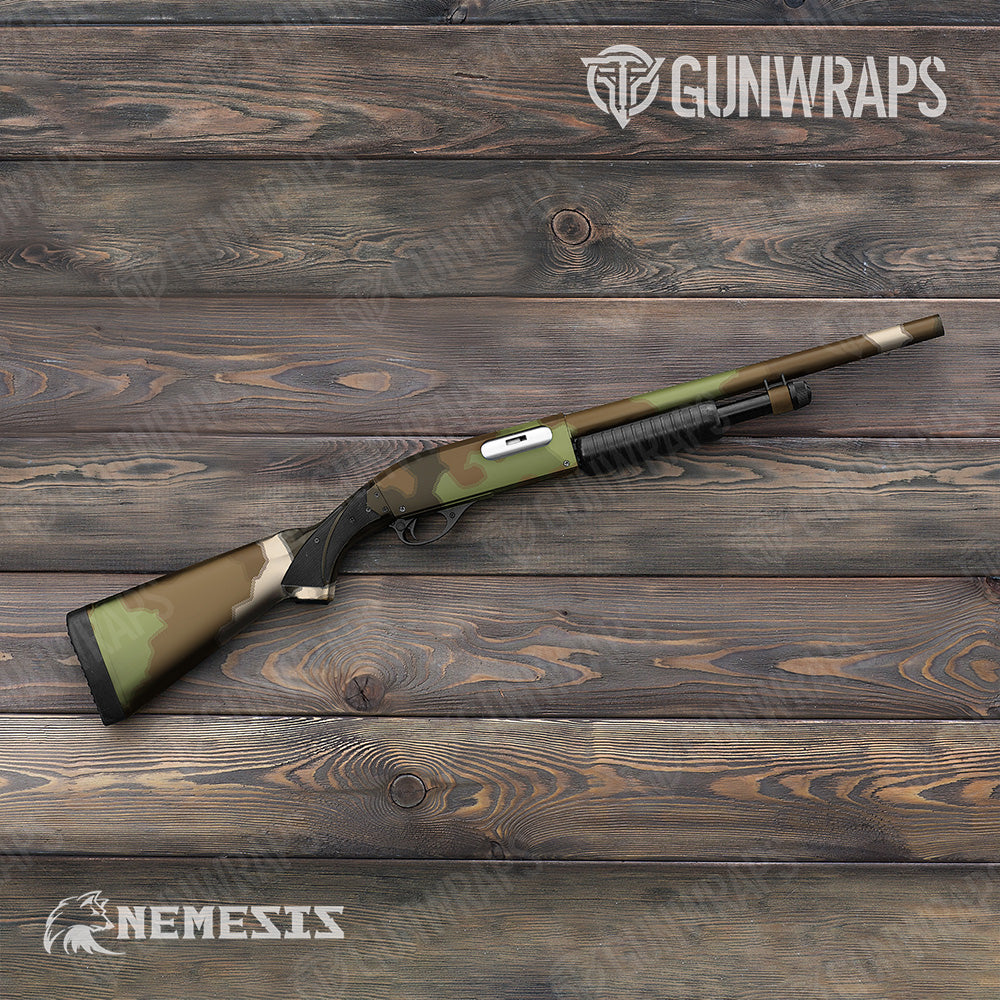 Shotgun Nemesis XL Woodlands Wolf Camo Gun Skin Vinyl Wrap