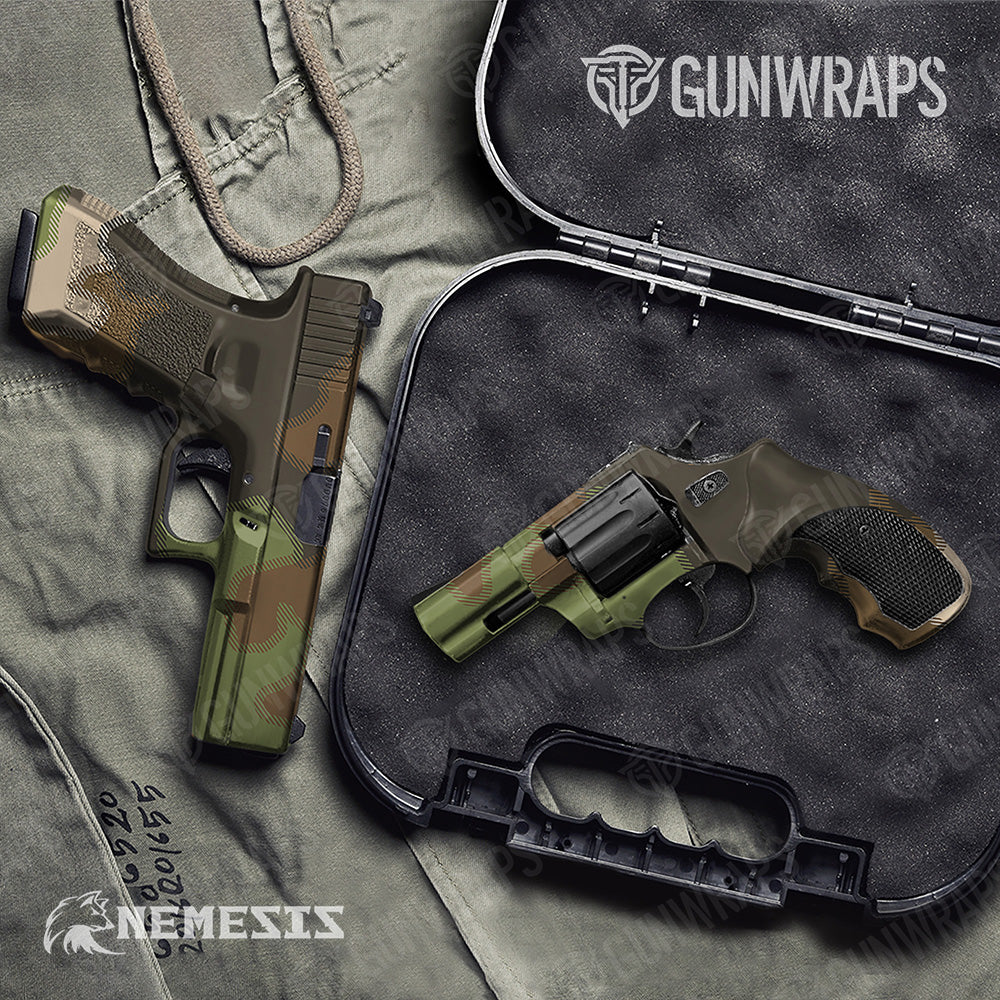 Handgun Nemesis XL Woodlands Wolf Camo Gun Skin Vinyl Wrap